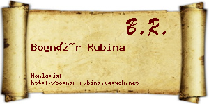 Bognár Rubina névjegykártya