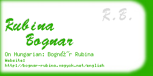 rubina bognar business card